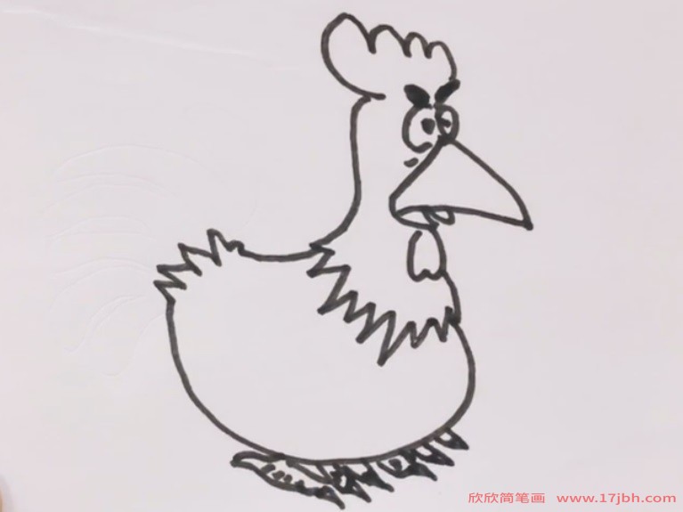 卡通公鸡图片简笔画