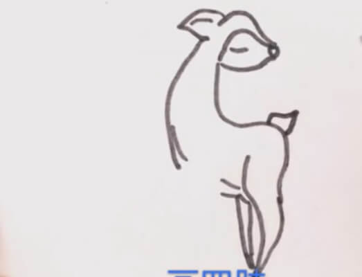 梅花鹿简笔画彩色
