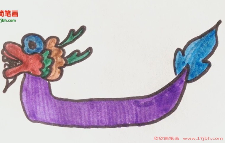 龙舟的颜色简笔画