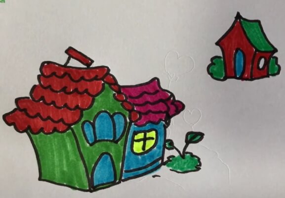 可爱小房子简笔画图片