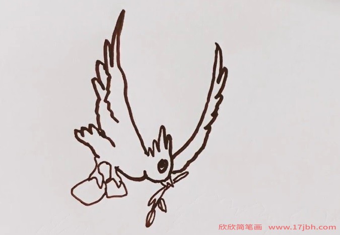 精卫鸟简笔画