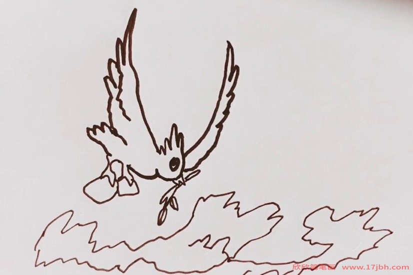 精卫鸟简笔画