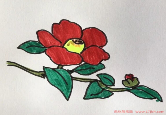 茶花简笔画