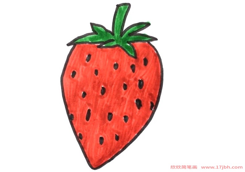 简笔画草莓的画法