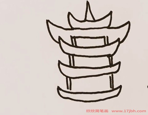 黄鹤楼简笔画带颜色