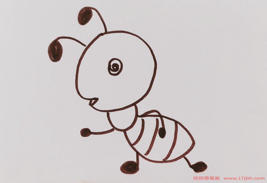蚂蚁简笔画图片彩色
