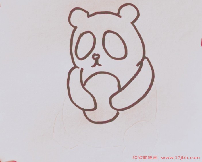 简笔画大熊猫的画法