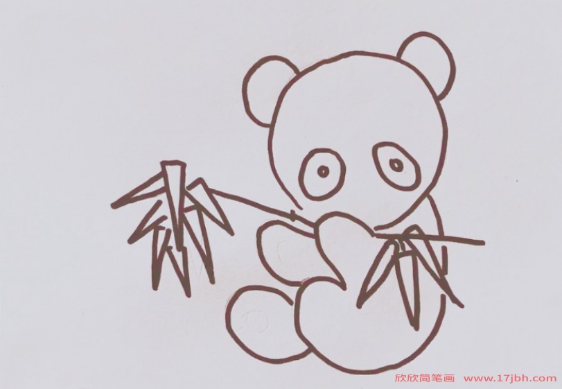 竹子熊猫简笔画