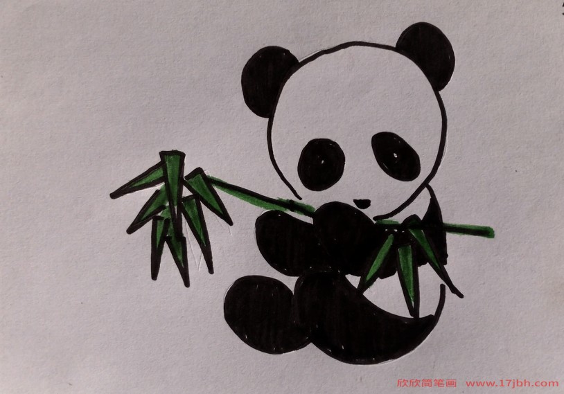 竹子熊猫简笔画