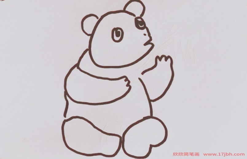 简笔画熊猫吃竹子图片