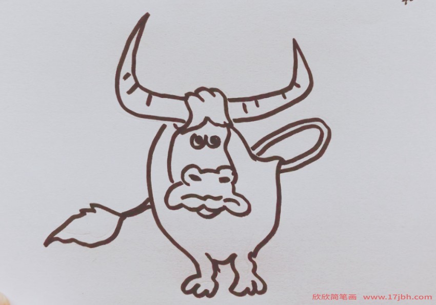 牛的画法简笔画图片