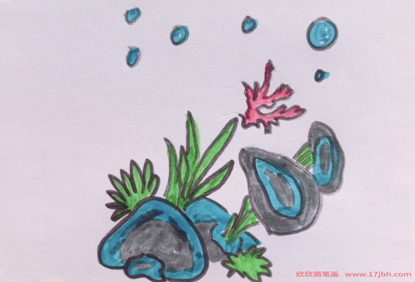 海底植物简笔画图片