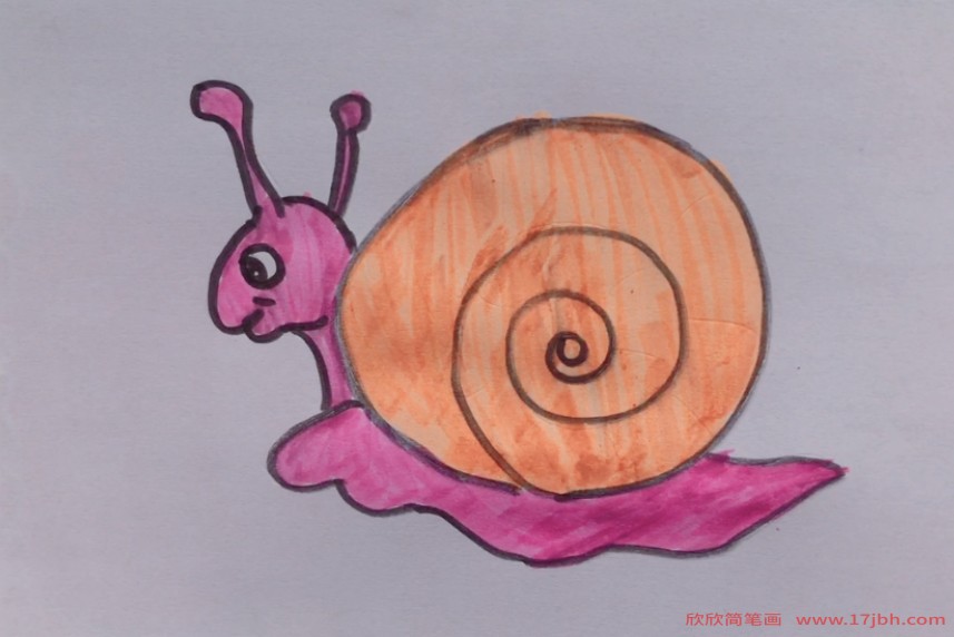 蜗牛简笔画涂色
