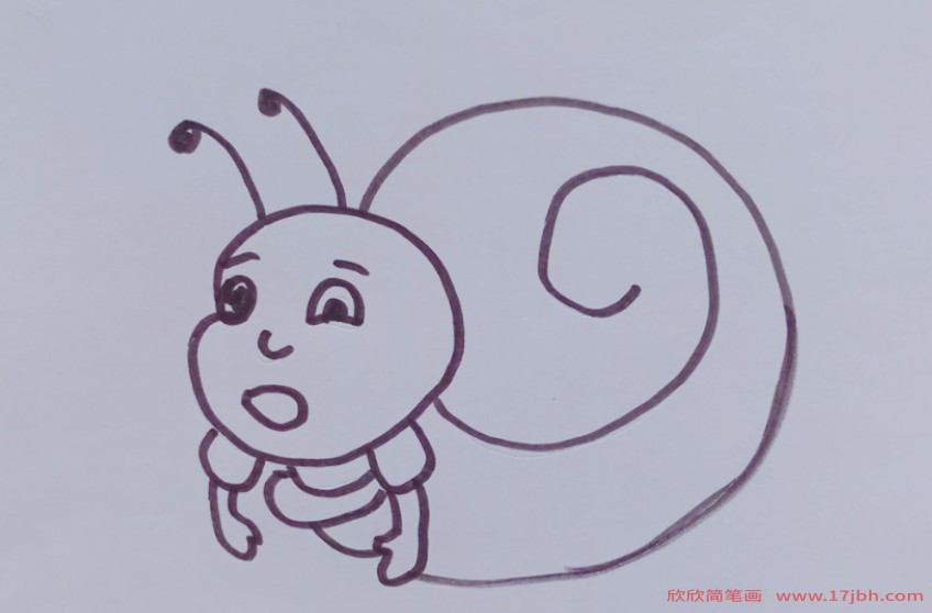 蜗牛卡通简笔画