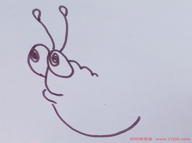 蜗牛简笔画的彩色配图