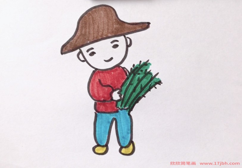 儿童简笔画农民