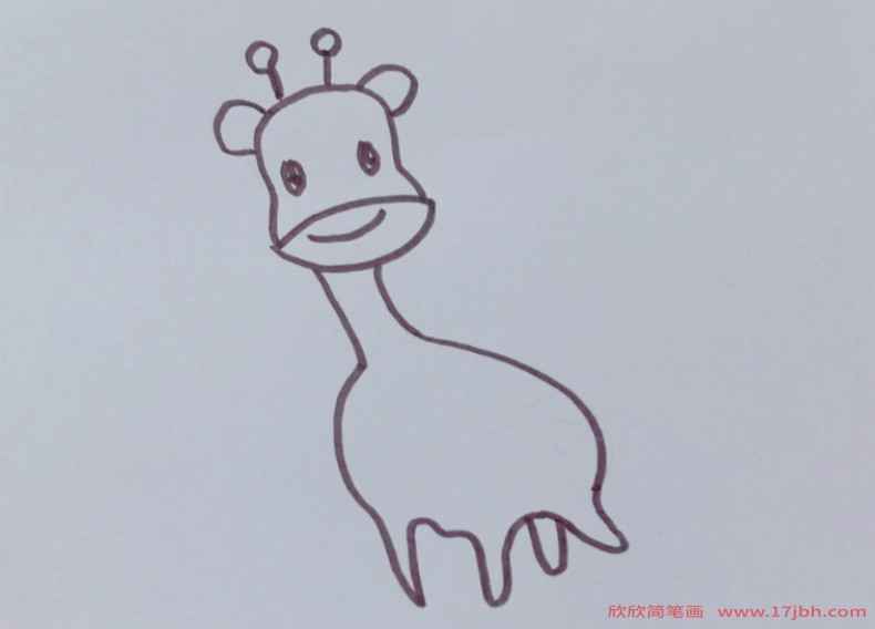 长颈鹿简笔画可爱图片