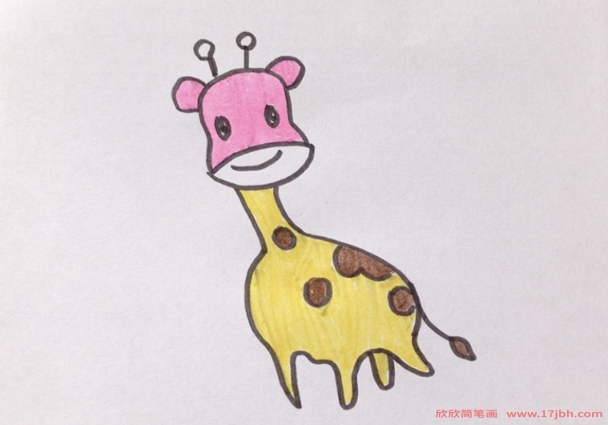 长颈鹿简笔画可爱图片