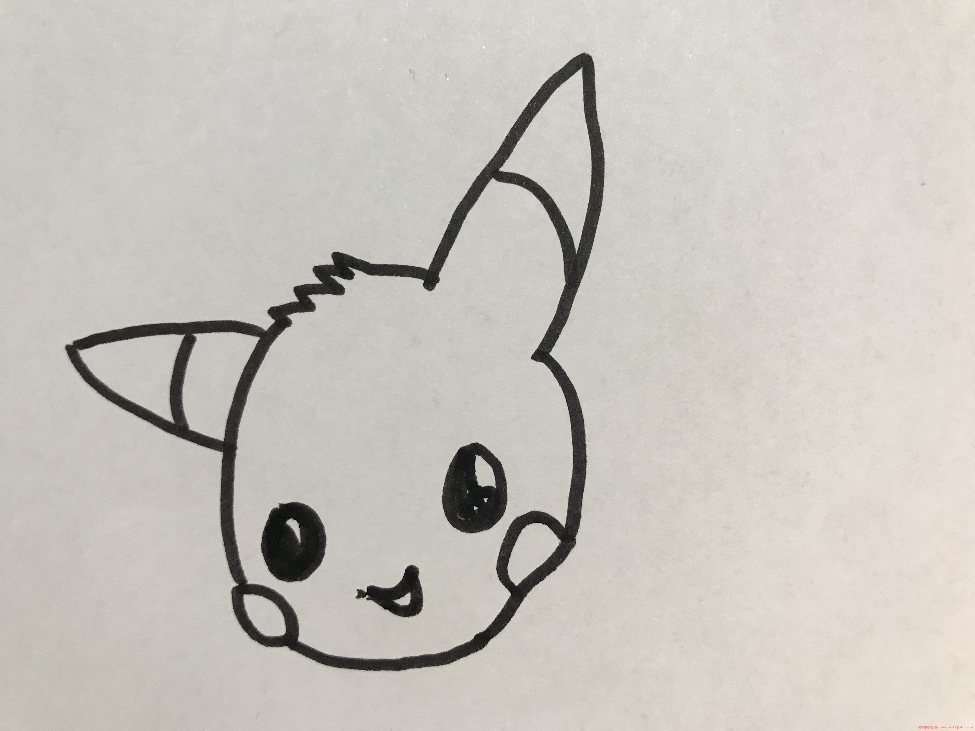 画皮卡丘简笔画