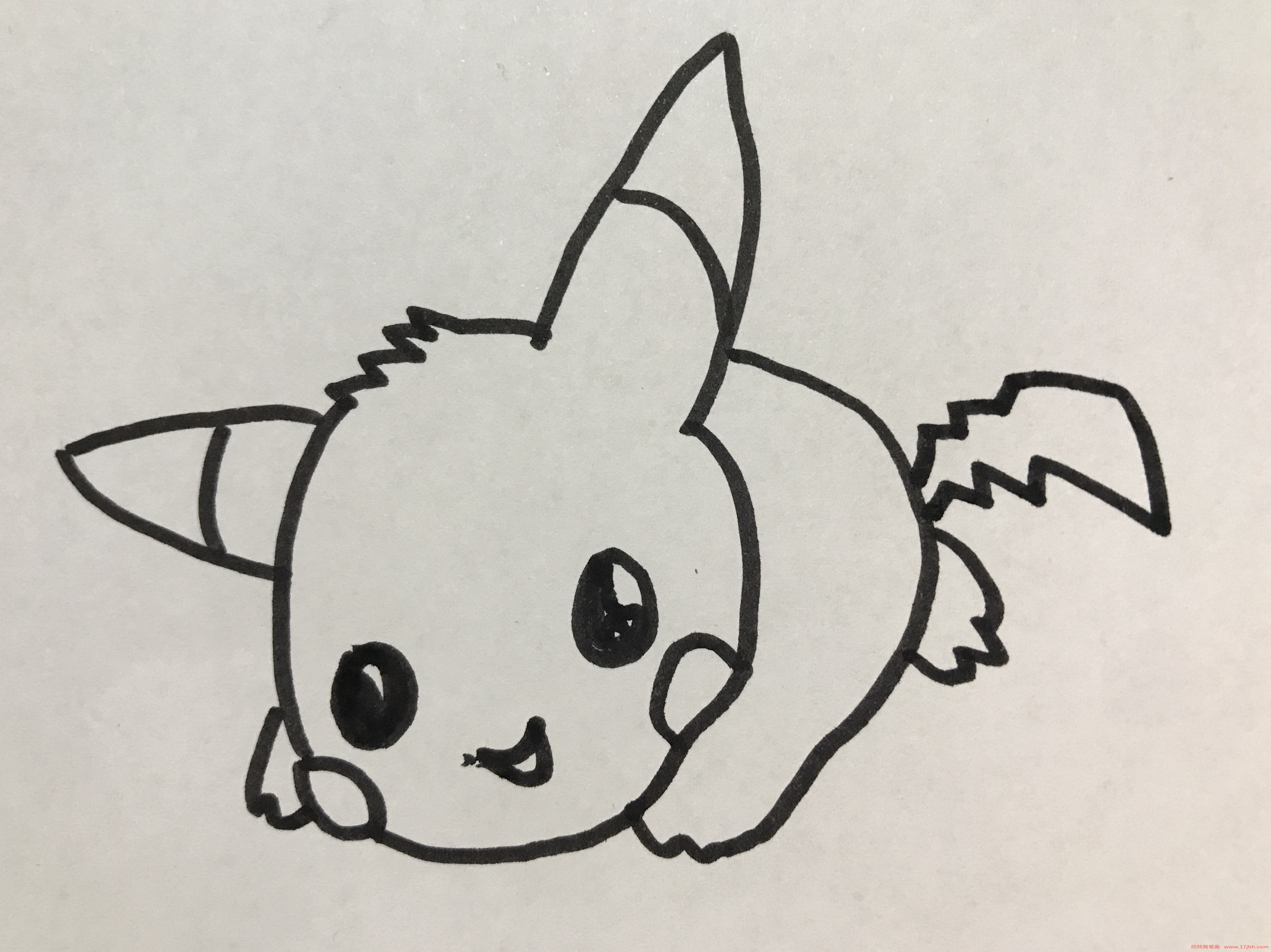 画皮卡丘简笔画