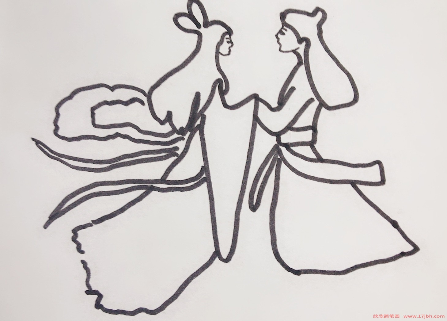 牛郎织女简笔画步骤牛郎织女怎么画
