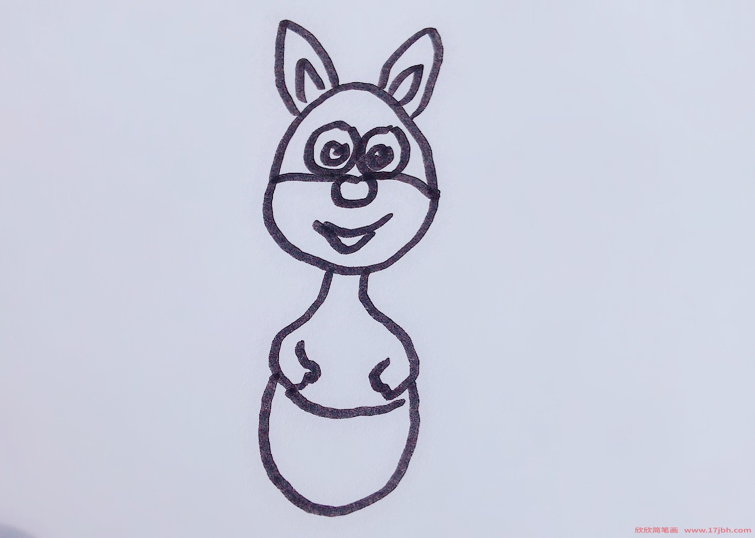袋鼠怎么画简笔画
