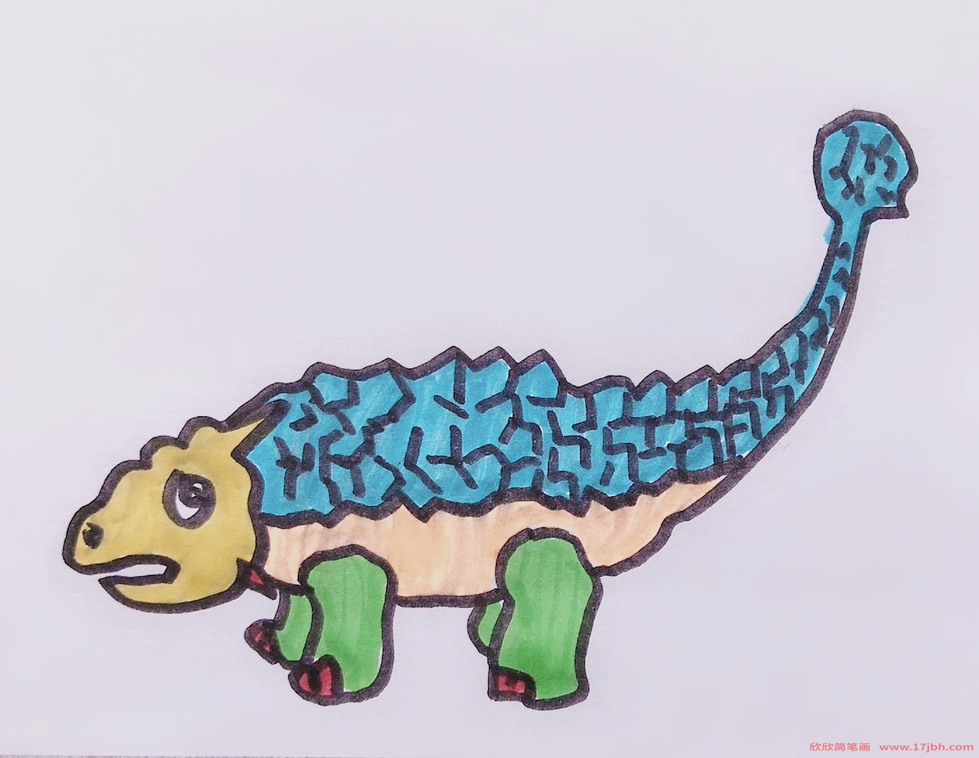 甲龙图片简笔画甲龙怎么画