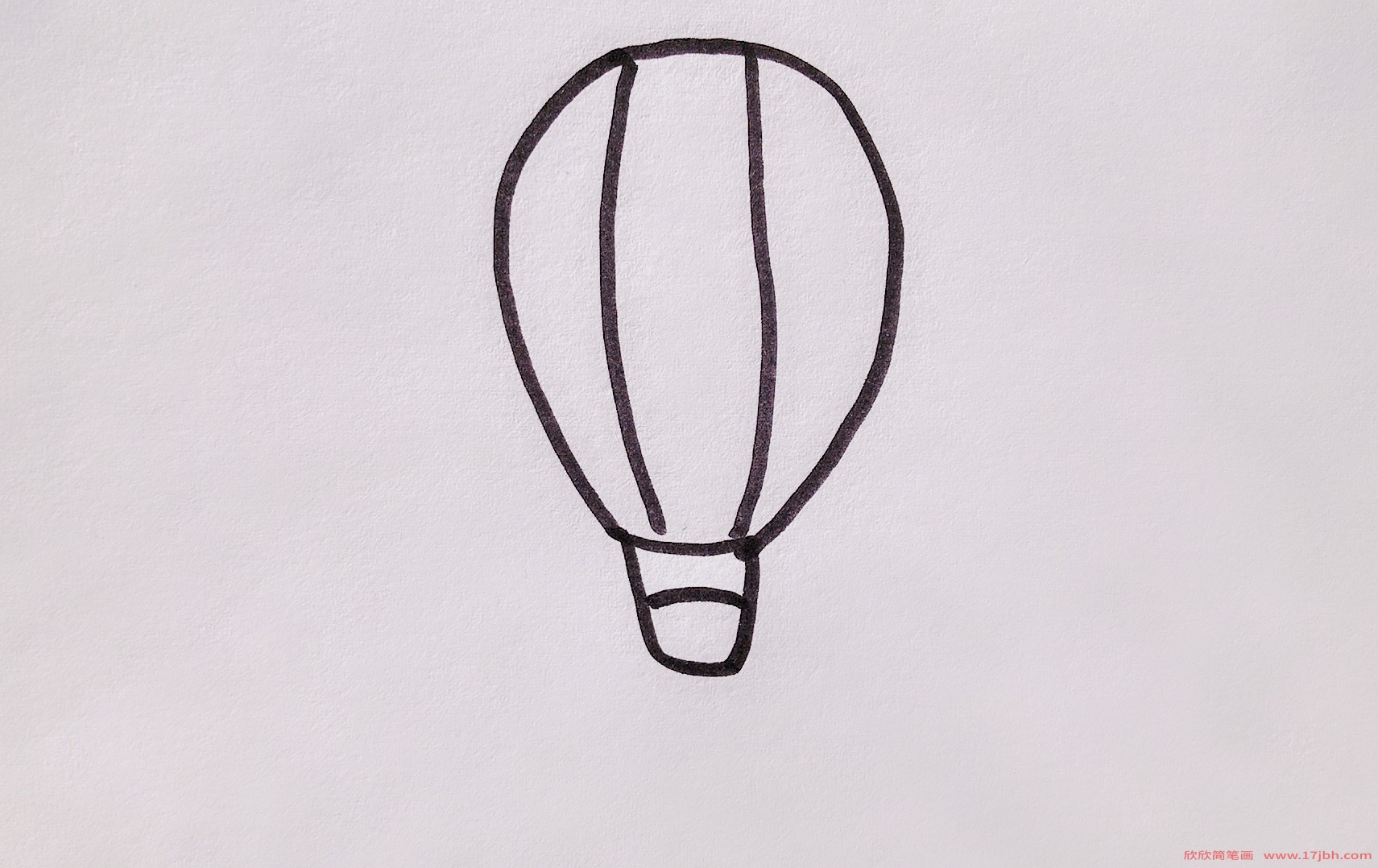 热气球简笔画带颜色