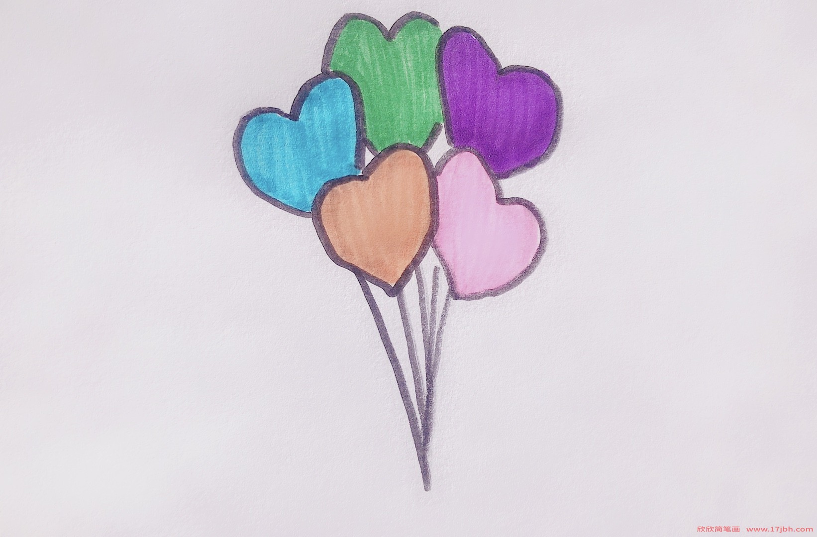 画气球的简笔画带颜色