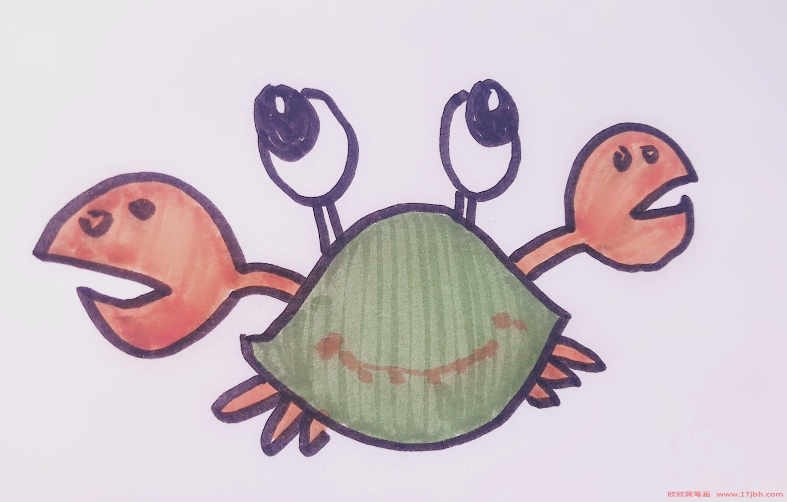 螃蟹怎么画简笔画图片