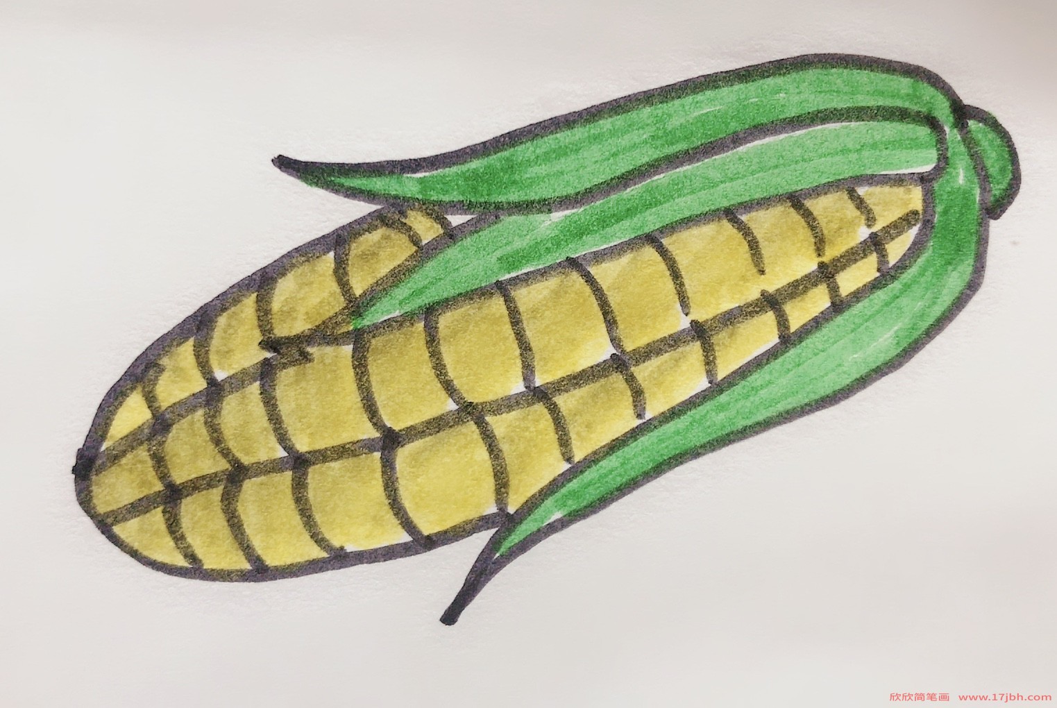 玉米的简笔画怎么画""