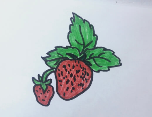草莓画法简笔画图片