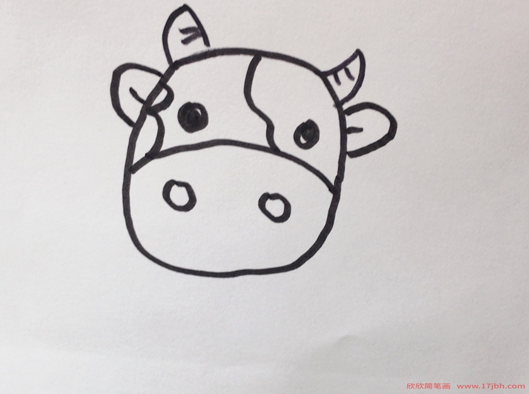 奶牛怎么画简笔画图片