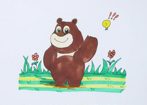 熊出没简单卡通熊大简笔画教学带步骤 可爱彩色熊大简笔画怎么画