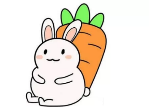 简单可爱小兔子简笔画画法教程 彩色卡通小兔子简笔画怎么画
