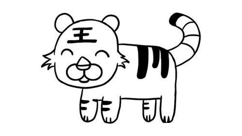 简单漂亮老虎简笔画怎么画 可爱卡通老虎简笔画教学带步骤