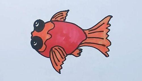 简单漂亮金鱼简笔画怎么画 彩色可爱金鱼简笔画图片大全