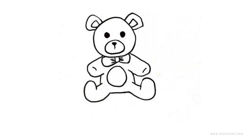 漂亮彩色小熊简笔画画法图解 可爱又简单小熊简笔画怎么画