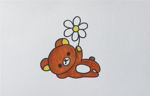 可爱彩色轻松熊简笔画怎么画 轻松熊简笔画一笔一划的过程