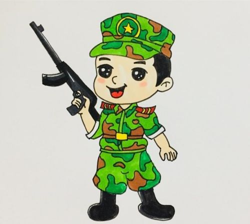 帅气特种兵简笔画怎么画 狙击手特种兵简笔画步骤