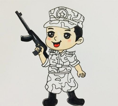 帅气特种兵简笔画怎么画 狙击手特种兵简笔画步骤