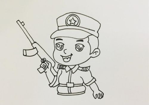 帅气特种兵简笔画怎么画 狙击手特种兵简笔画步骤