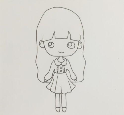 可爱动漫小女孩简笔画怎么画 卡通人物小女孩简笔画教学图解