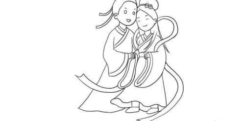 彩色牛郎织女简笔画怎么画 简单漂亮牛郎织女简笔画步骤教学