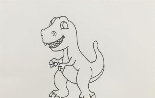 幼儿园霸王龙简笔画怎么画 可爱彩色霸王龙简笔画步骤画法