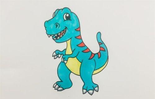 幼儿园霸王龙简笔画怎么画 可爱彩色霸王龙简笔画步骤画法