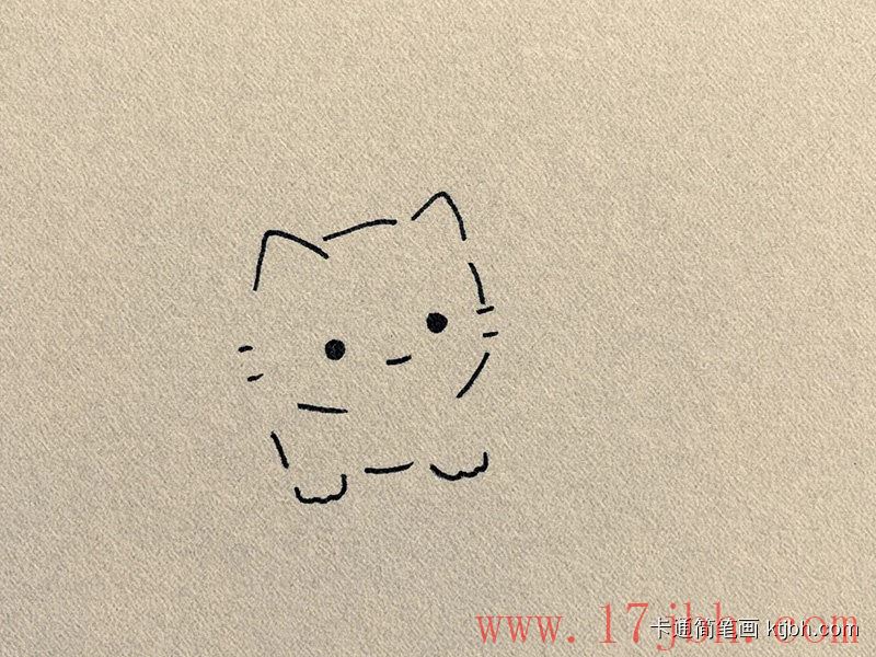小猫简笔画画法和步骤 小猫图片-第3张