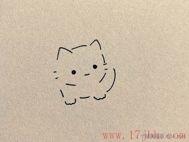小猫简笔画画法和步骤 小猫图片-第4张
