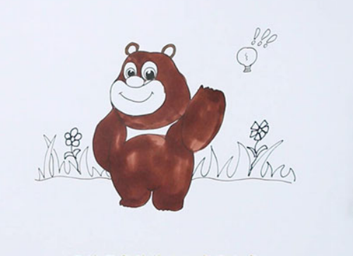 分步教程：轻松绘制可爱卡通熊大简笔画 彩色版熊大绘画技巧详解-3