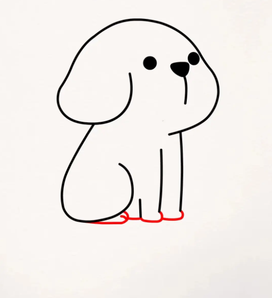 创意简笔画教学：用数字6画出萌趣小狗-11